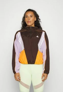 Adidas Performance HYPERGLAM - Training Jacket - Dark Brown/purple Glow/orange Rush