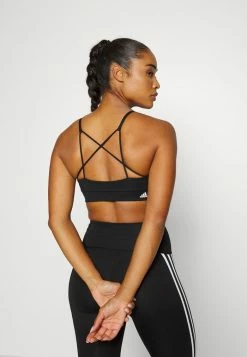 Adidas Performance LOGO - Light Support Sports Bra - Black/white -adidas Performance Shop eae10e9664e047ecbc61650faa980900