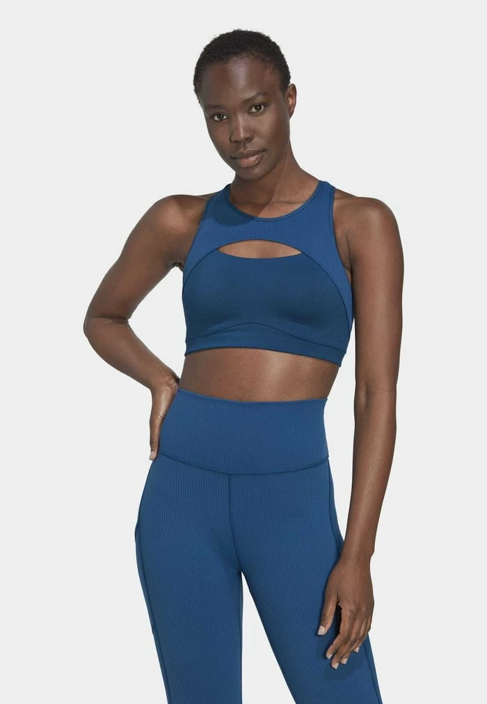 Adidas Performance COREFLOW STUDIO WIND - Medium Support Sports Bra - Blue 3 Adidas Performance COREFLOW STUDIO WIND - Medium Support Sports Bra - Blue
