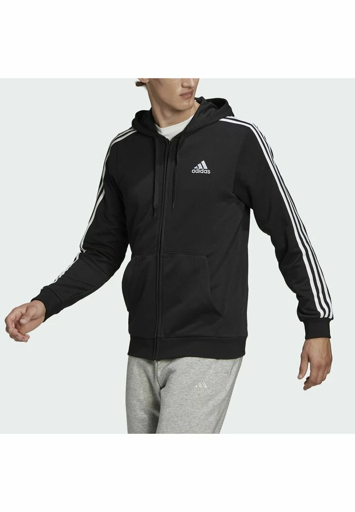 Adidas Performance ESSENTIALS FRENCH TERRY 3-STRIPES FULL-ZIP HOODIE - Zip-up Sweatshirt - Black 6 Adidas Performance ESSENTIALS FRENCH TERRY 3-STRIPES FULL-ZIP HOODIE - Zip-up Sweatshirt - Black - Image 4