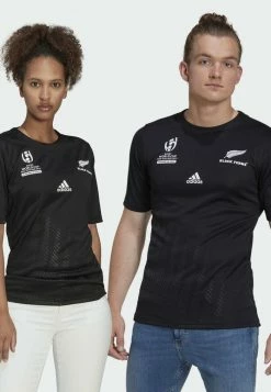Adidas Performance BOYFRIENDH RWC RUGBY FED NEW ZEALAND ALL - Print T-shirt - Black