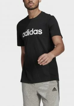 Adidas Performance M LIN SJ T - Print T-shirt - Black -adidas Performance Shop f5a18c4ac1fa42eea0ac51ec687cb216