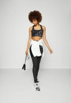 Adidas Performance LOGO - High Support Sports Bra - Black/white -adidas Performance Shop f5e92c2896204460ad201af4caa56910