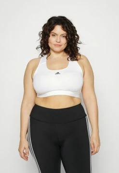 Adidas Performance ADIDAS POWERREACT MEDIUM-SUPPORT PLUS SIZE - Medium Support Sports Bra - White