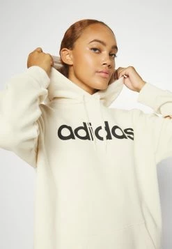 Adidas Performance LINEAR ESSENTIALS HOODIE RELAXED - Hoodie - Ecru Tint/black -adidas Performance Shop f950e7ef2bef4c9fa5e6841d48c05396