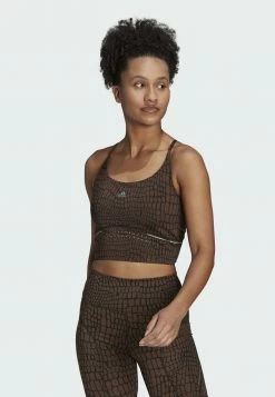 Adidas Performance HIIT 45 SECONDS CROCO CROP - Top - Brown Black