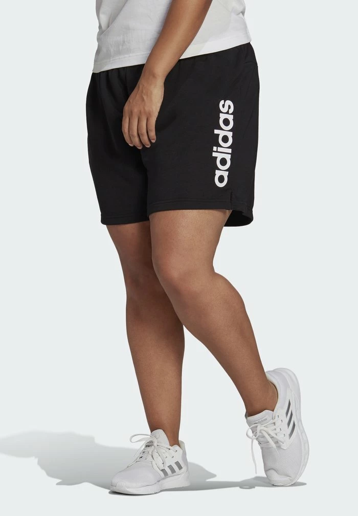 Adidas Performance ESSENTIALS SLIM LOGO SHORTS (PLUS SIZE) - Sports Shorts - Black/white 5 Adidas Performance ESSENTIALS SLIM LOGO SHORTS (PLUS SIZE) - Sports Shorts - Black/white - Image 3
