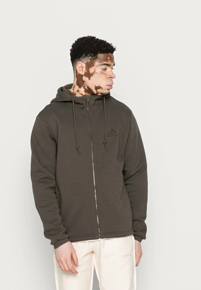 Adidas Performance UNISEX - Zip-up Sweatshirt - Shadow Olive 3 Adidas Performance UNISEX - Zip-up Sweatshirt - Shadow Olive