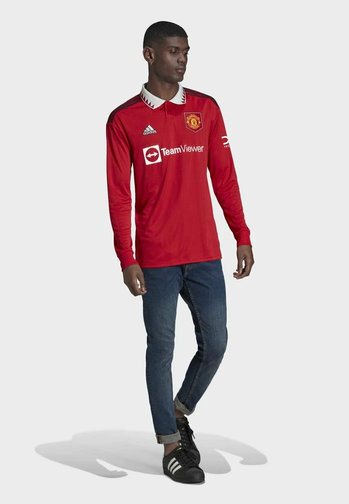 Adidas Performance MANCHESTER UNITED LONG SLEEVE - Polo Shirt - Red 4 Adidas Performance MANCHESTER UNITED LONG SLEEVE - Polo Shirt - Red - Image 2